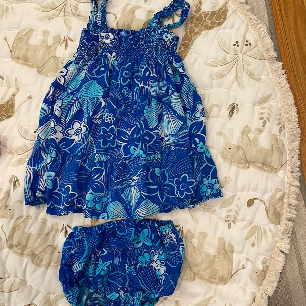 Blue Ginger Hawaiian dress with bloomers